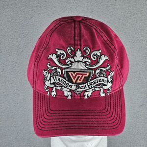 NCAA Virginia Tech‎ Hokies Football Ball Cap Hat Adjustable Strapback Red Rare